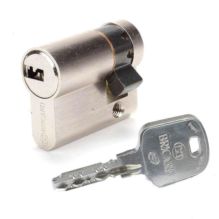 BRICARD Serial XP 10 + 30 Halbzylinderschloss vernickelt 18006 mit Knopf 40 = 10+30 Acier Nickelé, m