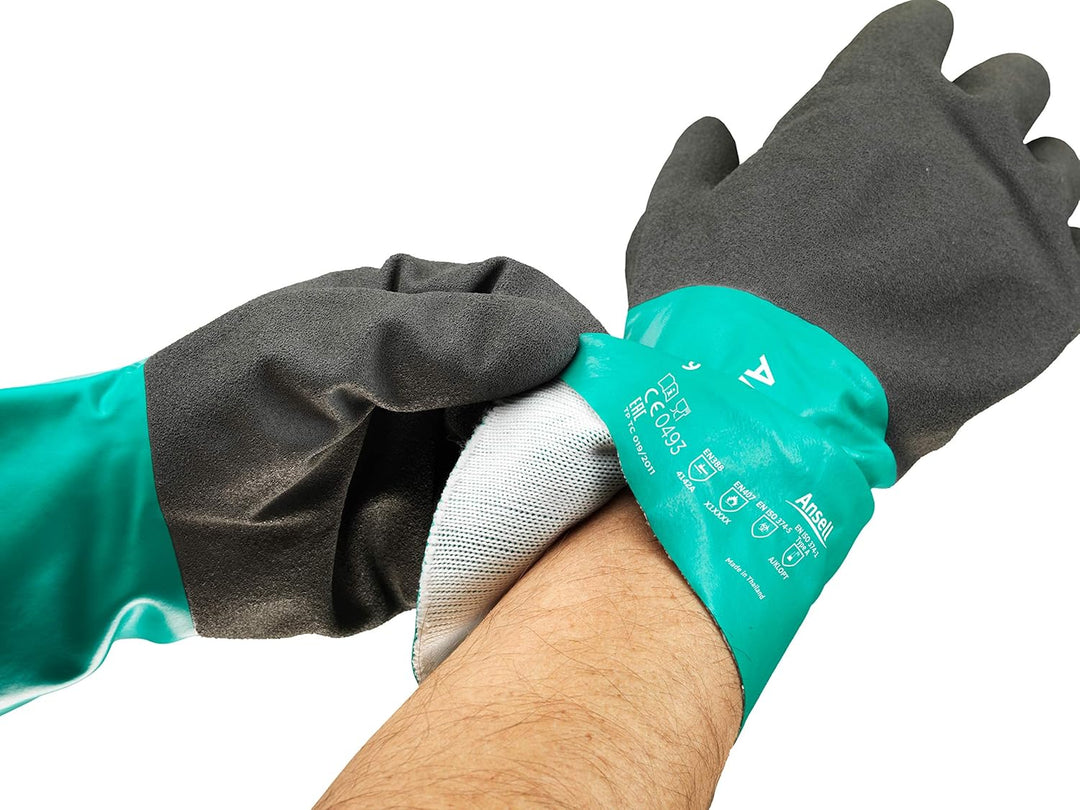 Ansell Alphatec 58-530W Chemikalien-Arbeitshandschuhe, Einzigartige Kombination aus Chemikalienfesti
