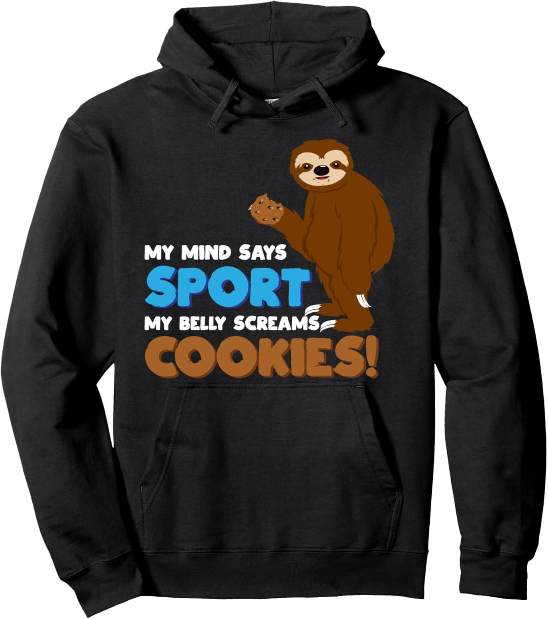 Faultier Tierliebe Kekse Sportmuffel Essen Hoodie Pullover Hoodie