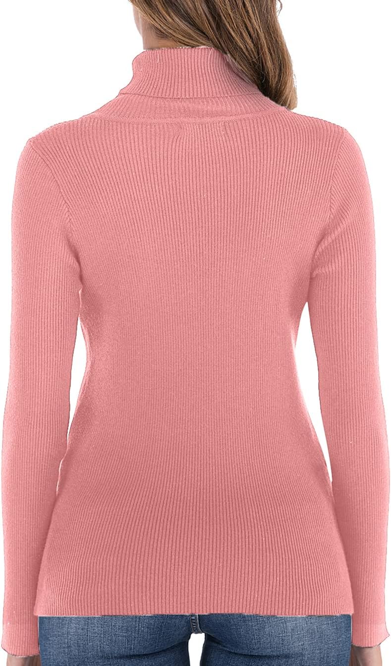 Enjoyoself Damen Langarm Rollkragenpullover Gerippt Feinstrick Rolli Basic Stretch Winterpulli Elega