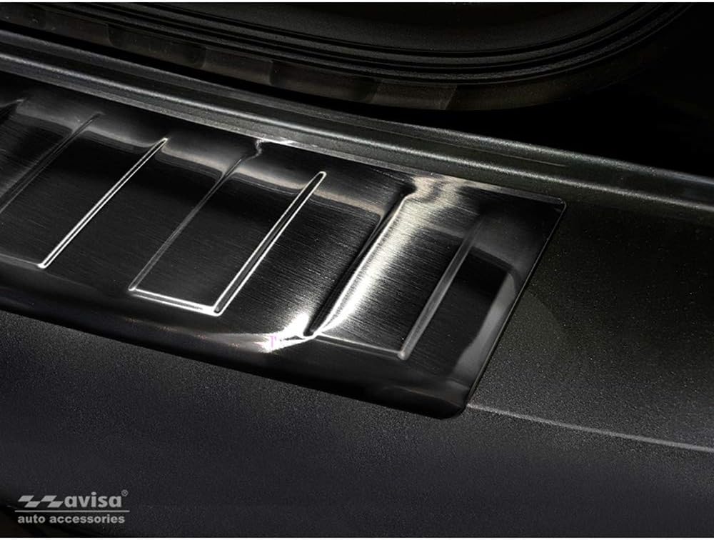 Avisa Schwarz Edelstahl Heckstossstangenschutz kompatibel mit Volkswagen Caddy 2004-2015 & FL 2015-2