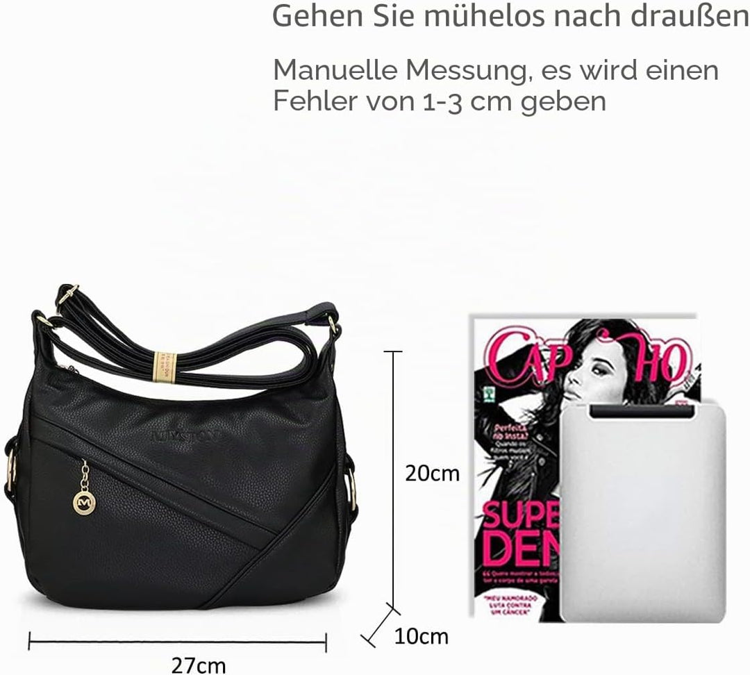 NICOLE & DORIS Damen Schultertasche Weiche Leder Frauen Umhängetasche Handtasche Damen Crossbody Mes