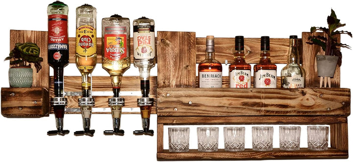 EXCLUSIV: Whiskyregal Wandbar Whiskeyregal rustikal Getränkespender Schnaps Gin Whiskey Whisky Palet