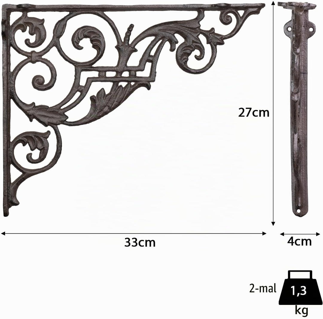 Wandwinkel Winkel Wandhalter 27 X 33 cm Bücherregal Regalträger Set Gusseisen Andalucia Antik Stil M