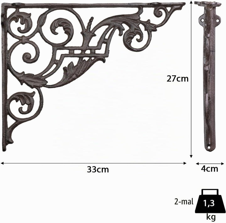 Wandwinkel Winkel Wandhalter 27 X 33 cm Bücherregal Regalträger Set Gusseisen Andalucia Antik Stil M
