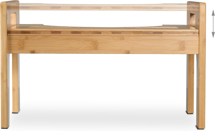 Relaxdays Toilettenhocker, Stuhlgang Unterstützung, WC Hocker für Erwachsene, Bambus, HxBxT 28,5 x 4