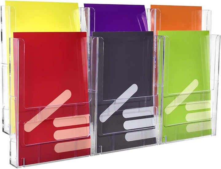 6-Fach DIN A4 Wandprospekthalter/Dokumentenhalter/Prospektspender/Wandhalter/Mehrfach