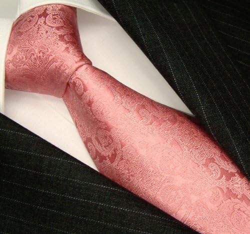 Lorenzo Cana - Luxus Krawatte aus 100% Seide - handgefertigte Markenqualität - rose rosa Barock Must