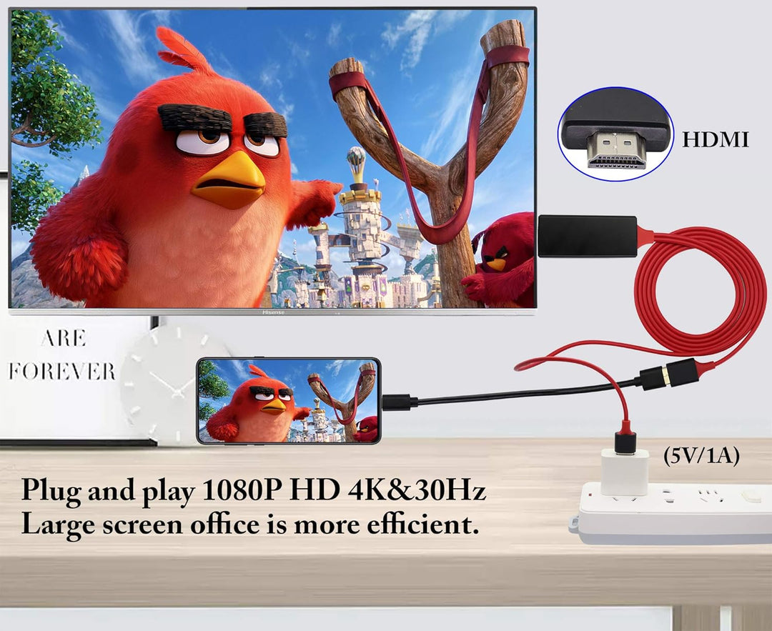 1080P/60Hz 2,4G HD HDMI-Männlich auf 2 USB-Weiblich/Männlich Kabel,Telefon und Tablet-Computer HDMI-