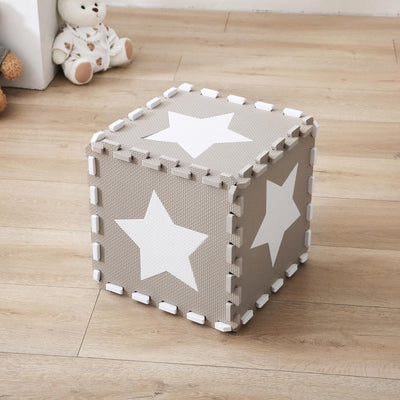 INTOMENG Puzzlematte Spielmatte Beige Baby Kinder Boden Matte Puzzlematten Schadstofffrei Krabbelmat