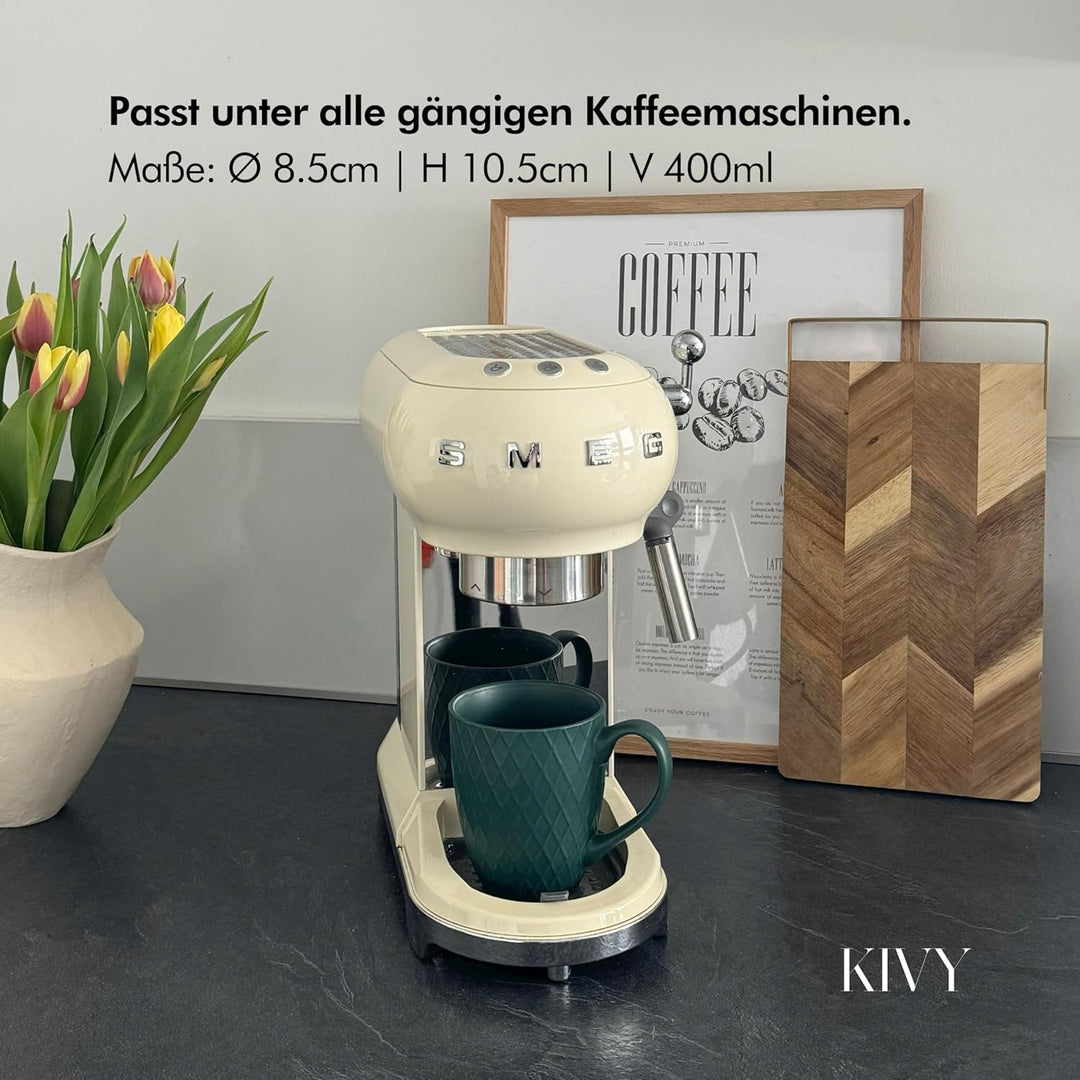 KIVY Kaffeetassen 6er Set [400 ml] - Hochwertige Kaffeetasse mit grossem Henkel - Keramik Tasse gros
