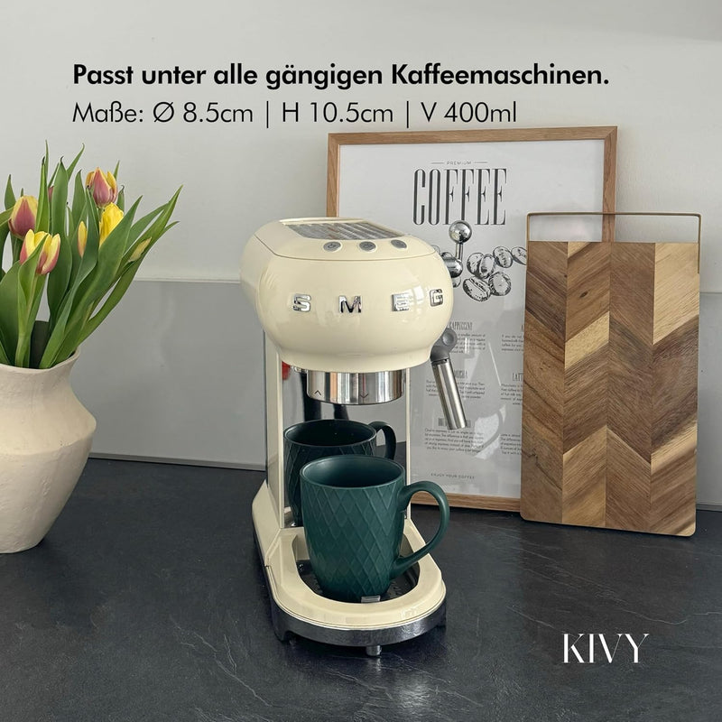 KIVY Kaffeetassen 6er Set [400 ml] - Hochwertige Kaffeetasse mit grossem Henkel - Keramik Tasse gros