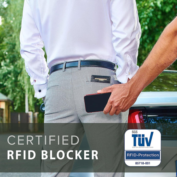 TRAVANDO börse mit Klammer â€žRIOâ€œ â€“ Herren-Geldbörsen, schmale Vordertasche, RFID-blockierender
