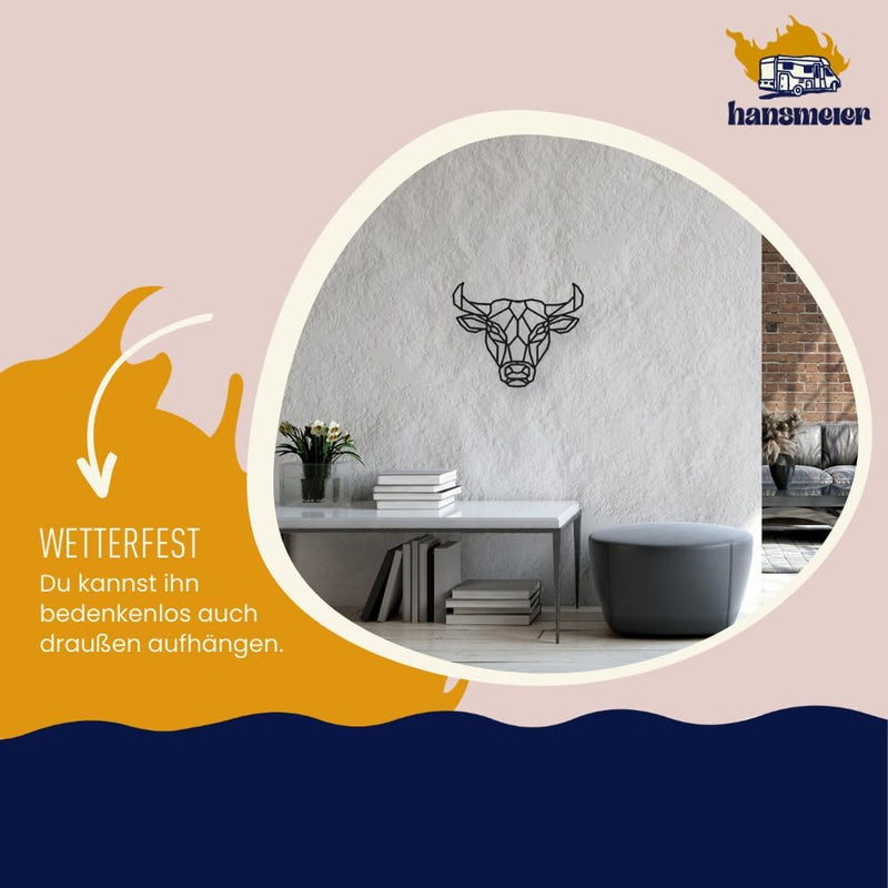 Hansmeier® Wanddeko aus Metall | 50 x 40 cm | Wasserfest | Für Aussen, Innen, Balkon & Garten | Meta