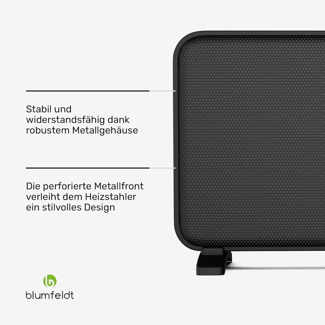 blumfeldt Infrarotheizung 2000 W – Wandmontage & Standgerät, Graphen-Heizelement, App & Touch-Steuer