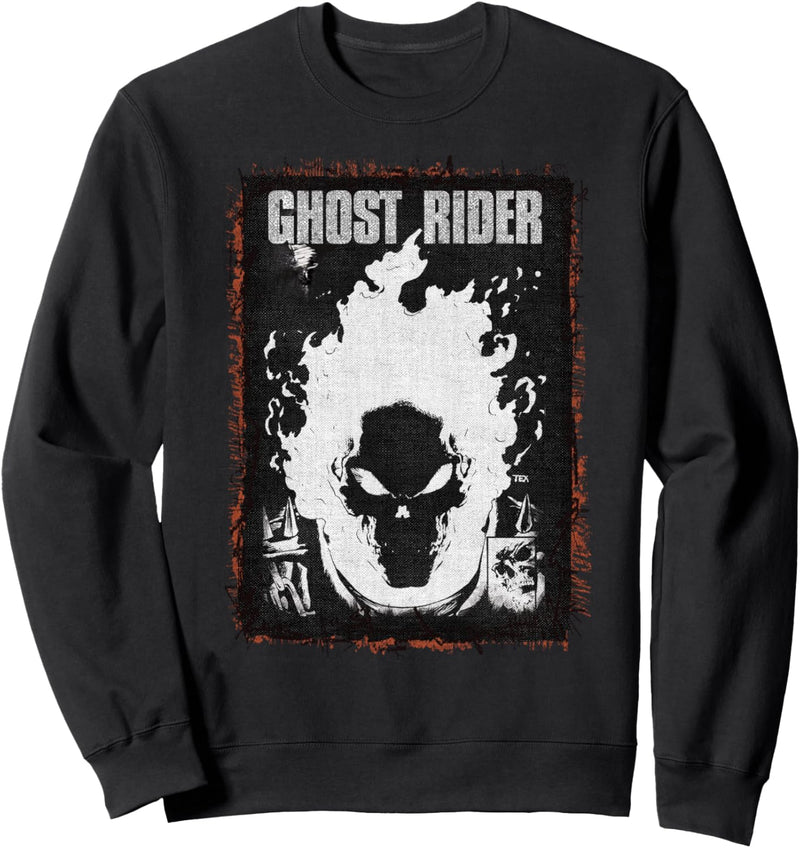 Marvel Ghost Rider Dark Distressed Poster Sweatshirt