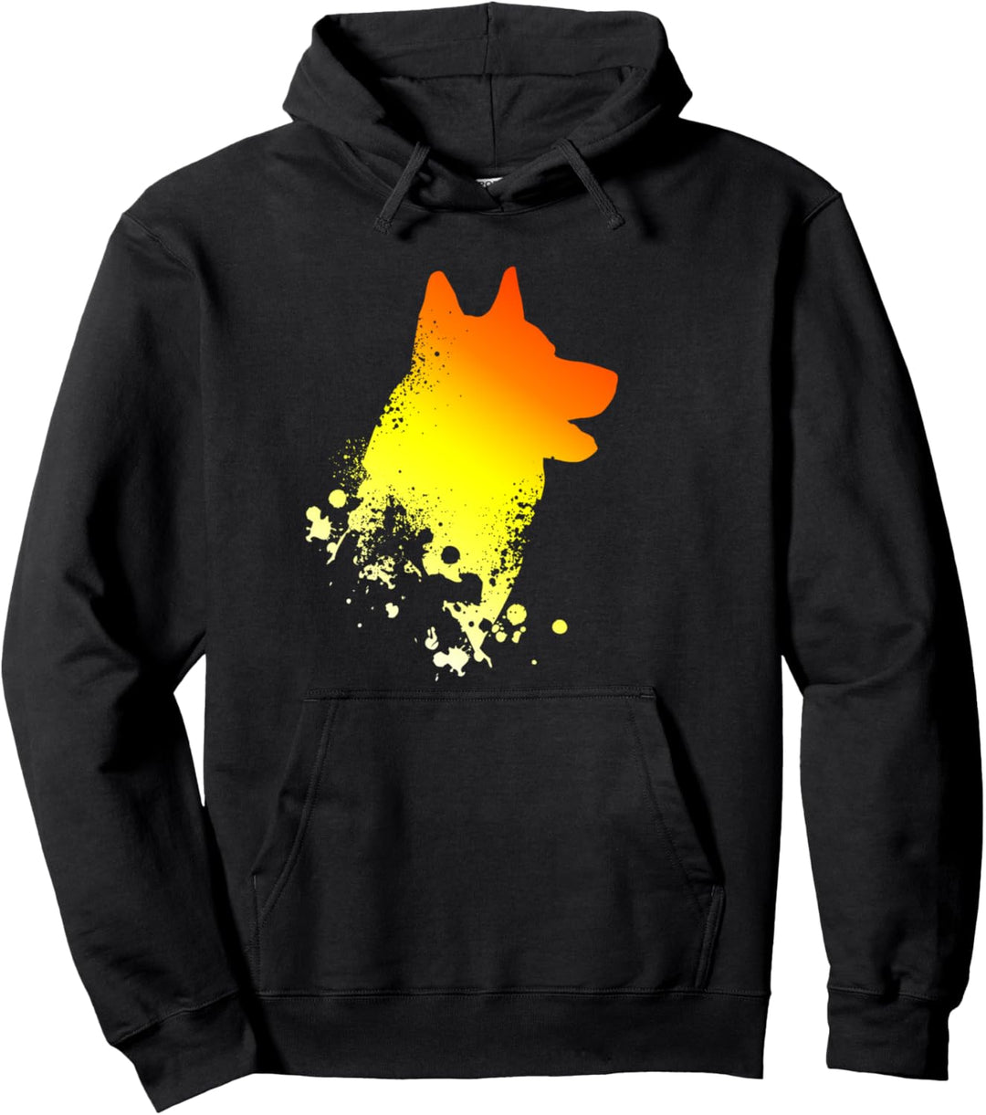 Husky Hund Motiv | Hunde Silhouette | Siberian Husky Pullover Hoodie