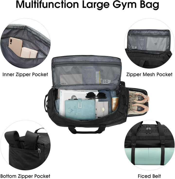 G4Free 45L Grosse Sporttasche&Reisetasche für Damen und Herren/mit Schuhfach & Nassfach/Trainingstas