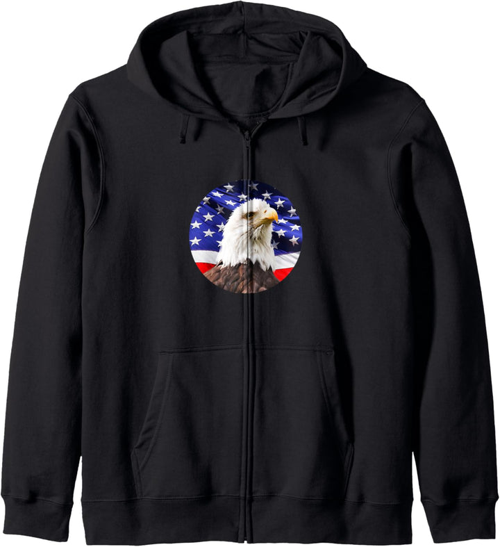 Amerikanischer Weisskopfseeadler USA Flagge 4. Juli Kapuzenjacke