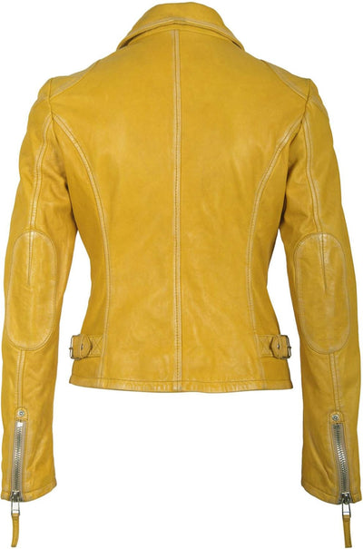 Gipsy Damen Lederjacke PGG LABAGV Reverskragen S Gelb, S Gelb
