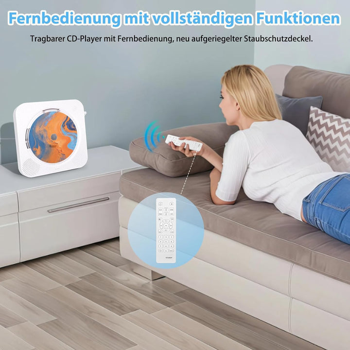Liphier Tragbarer Bluetooth-Musik-CD-Player – Desktop-Multifunktionaler Kpop-CD-Player mit HiFi-Soun