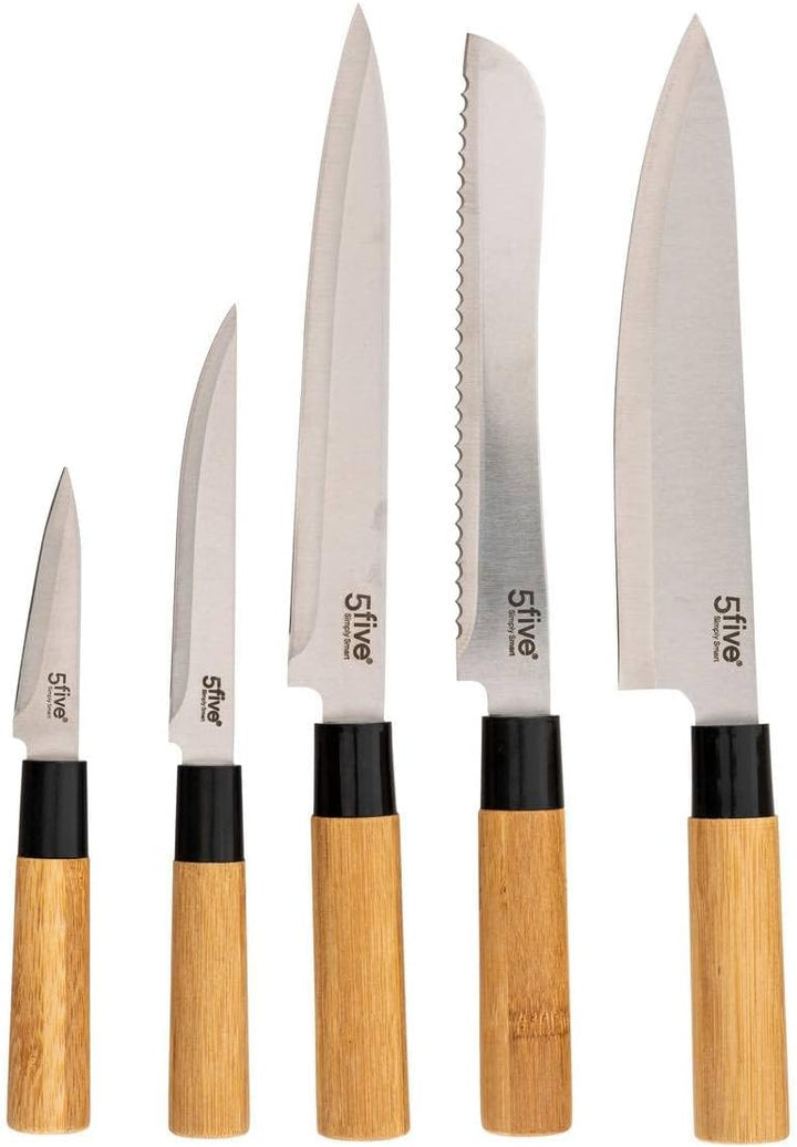 5 five simply smart 5five - block 5 messer & 5 utensilien mit bambusgriff