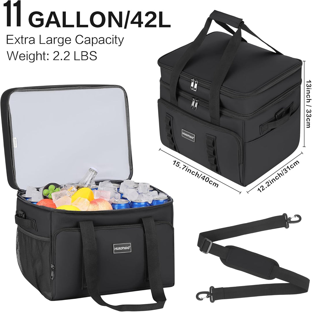 Hulongo Kühltasche Isoliert Kühltasche Wasserdicht Picknick Doppel-Thermotasche für Camping, Reisen,