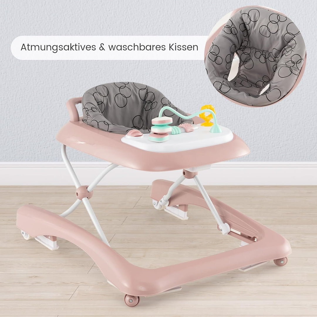 COSTWAY 3 in 1 Lauflernhilfe klappbar, Lauflernwagen mit verstellbarer Höhen & Geschwindigkeit, Baby