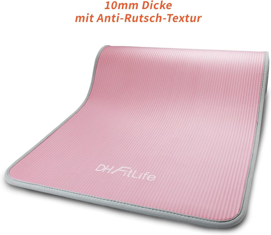 DH FitLife Trainingsmatte Fitnessmatte, Sportmatte 183 * 61 * 1 cm, Gymnastikmatte extra reissfest,