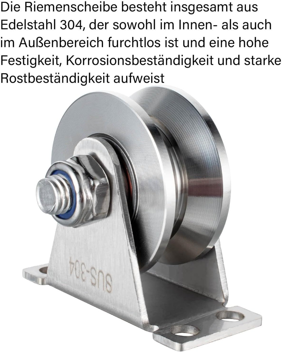 Umlenkrolle mit 2 Kugellager, 304 Edelstahl Fitness flaschenzug, 48mm V Typ Umlenkrollen für 12mm Se
