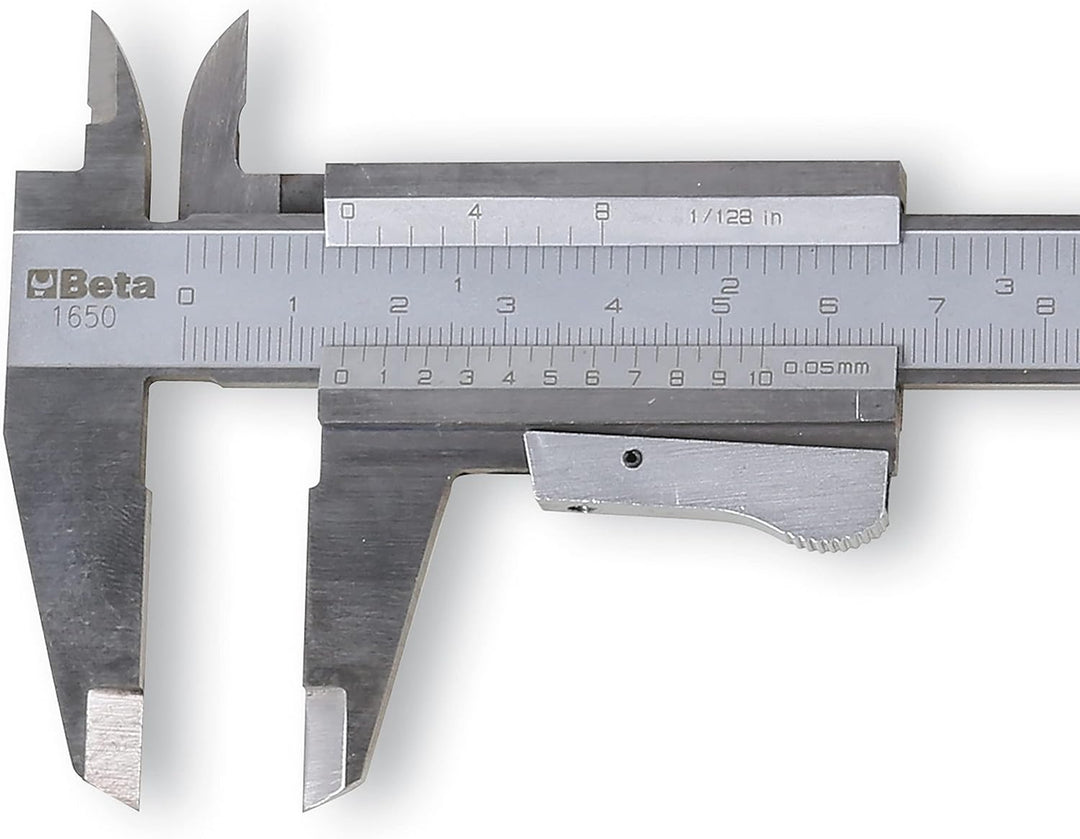 Beta 1650 Präzision Schieblehre 1/20 mm, Messchieber analog (Tool aus Metall, zweiseitiges Werkzeug