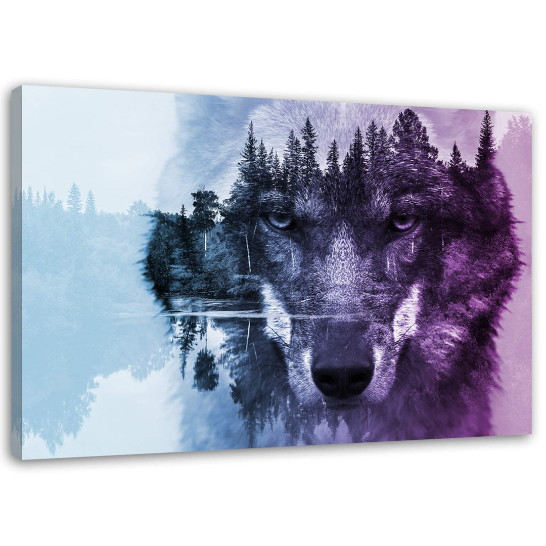 Feeby Bilder Tiere Wolf Natur 60x40 cm Wohnzimmer Schlafzimmer Büro Flur Küche Wandbilder Modern Bil