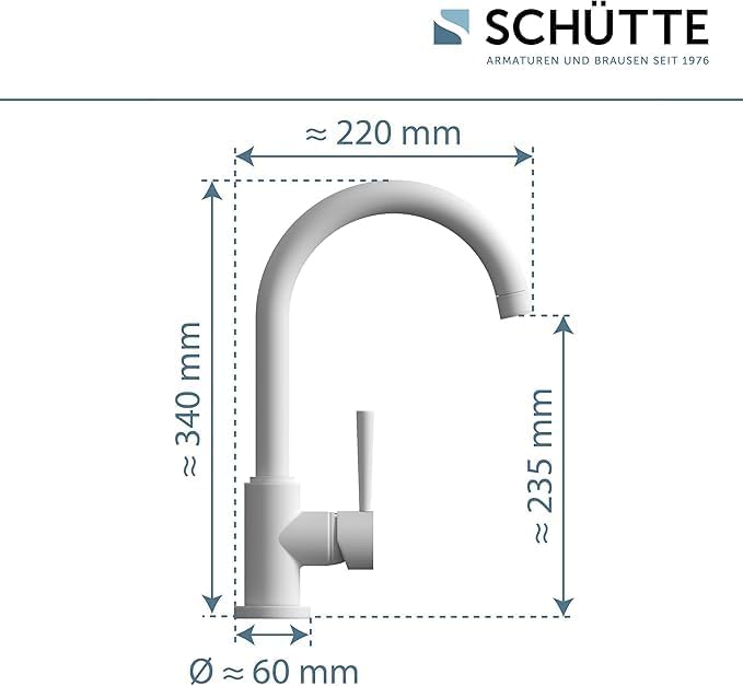 SCHÜTTE 79161 Küchenarmatur CORNWALL, 360 Grad schwenkbarer Wasserhahn Küche, Mischbatterie für die