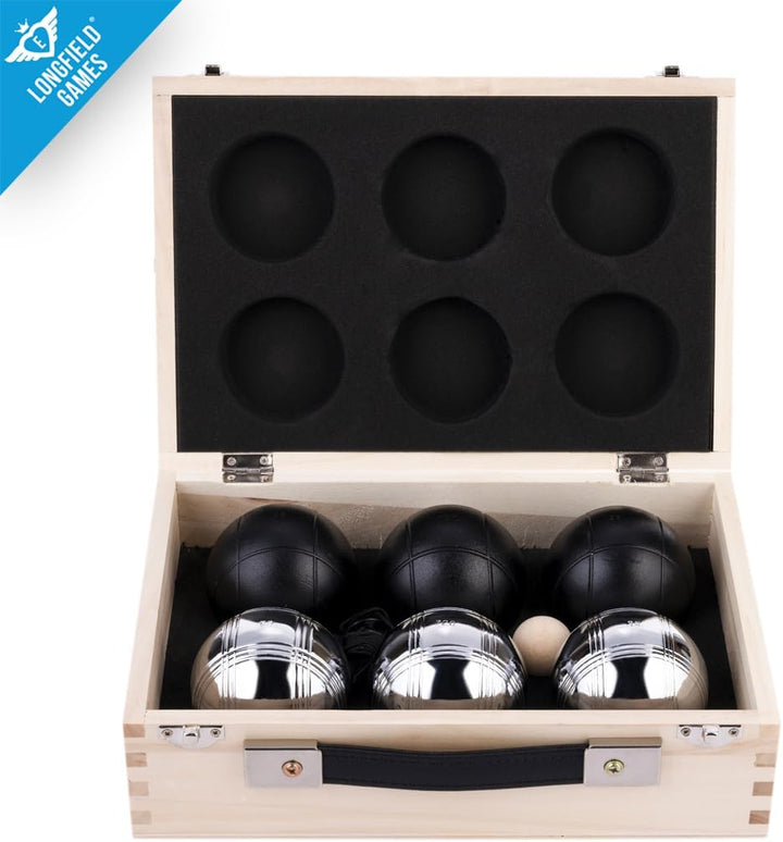 Weible Spiele 010208 - Boules-Set in Holzkiste, 6-teilig,