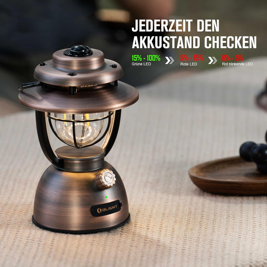 OLIGHT Olantern Classic 2 Pro Campinglampe 300 LM, LED Laterne im Retro-Stil Stufenlos Dimmbar, Nots