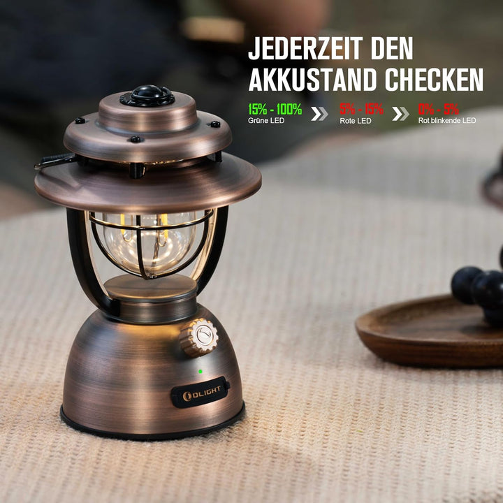 OLIGHT Olantern Classic 2 Pro Campinglampe 300 LM, LED Laterne im Retro-Stil Stufenlos Dimmbar, Nots