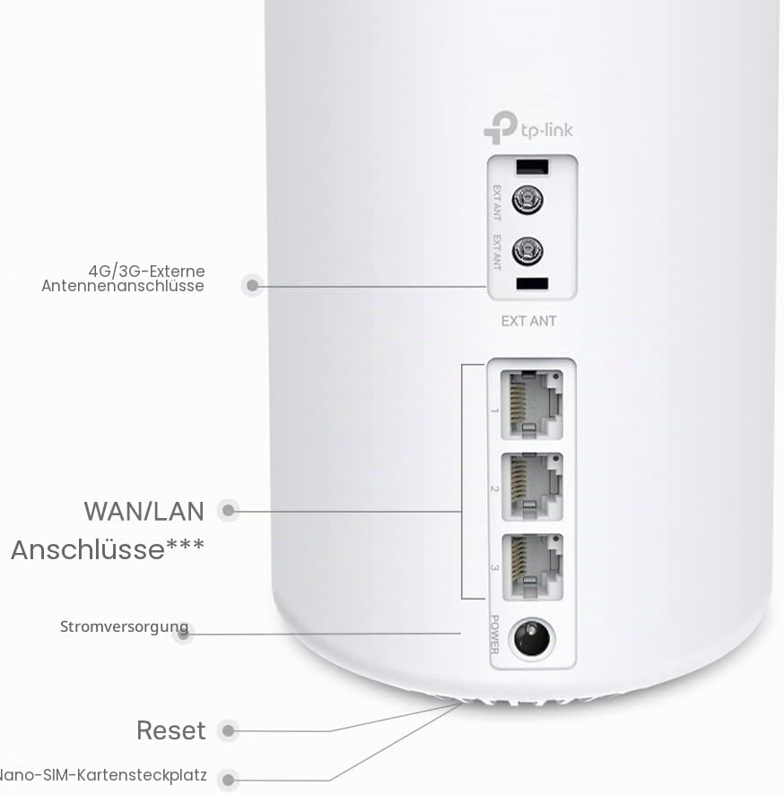 TP-Link Deco X50-4G LTE WLAN Router, 4G + Cat6(300 Mbit/s im Download), AX3000 Dual-Band WiFi 6, 3*