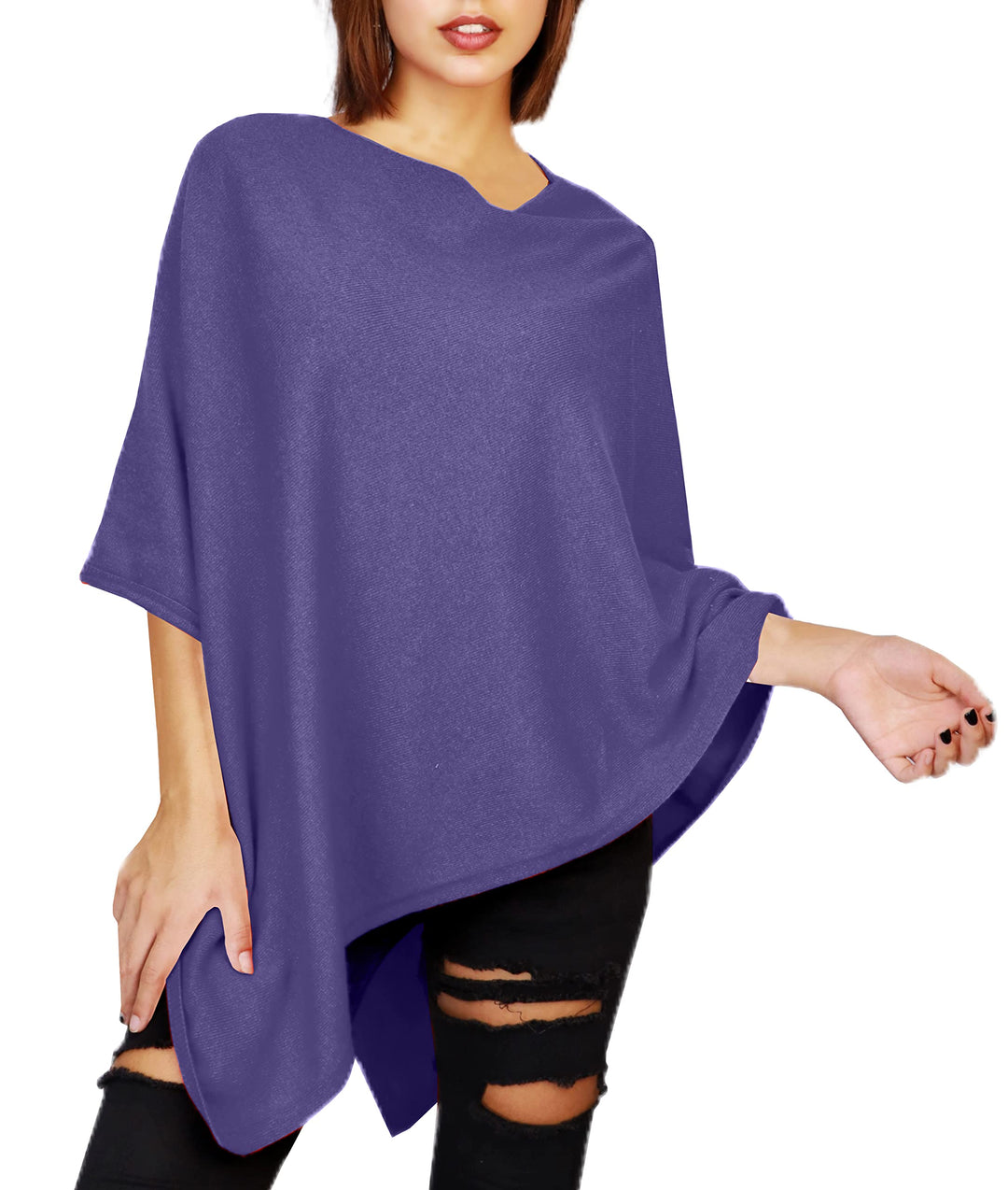 JOPHY & CO. Poncho für Damen, aus Kaschmir-Mischgewebe L Violett, L Violett