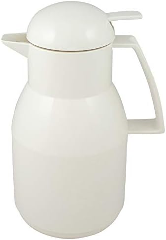 Helios Top Push Thermoskanne Weiss 1L – 6h Heiss - Hält Getränke heiss & kalt – Einhandbedienung – E