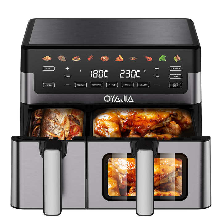 Airfryer Dual Basket 10L 2 Körbe 2 Gerichte Gleichzeitig Fertig Weniger Fett Energieeffizient Einfac