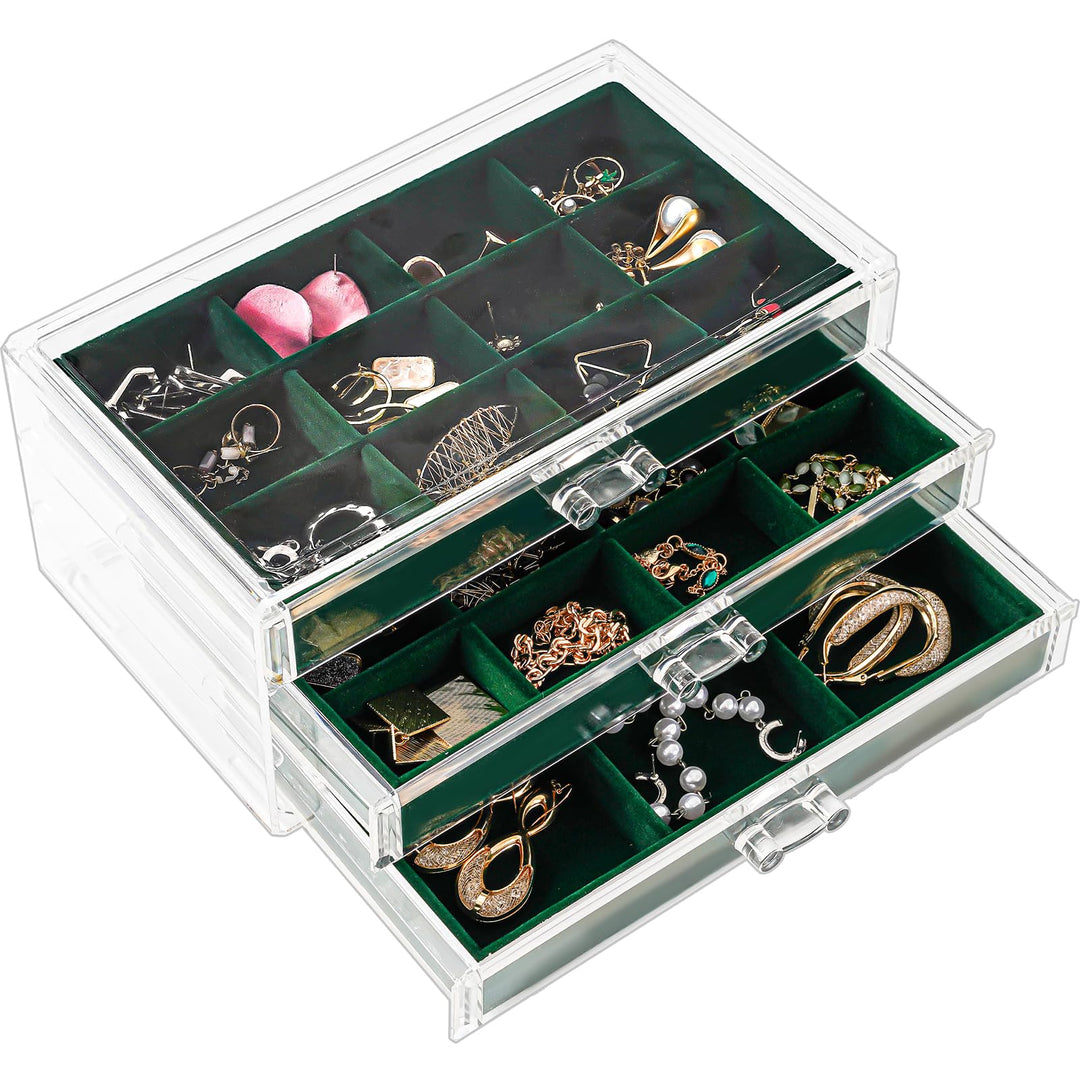 ProCase Acryl Schmuck Organizer Schmuckschatulle für Damen Durchsichtige Schmuckaufbewahrung Schmuck