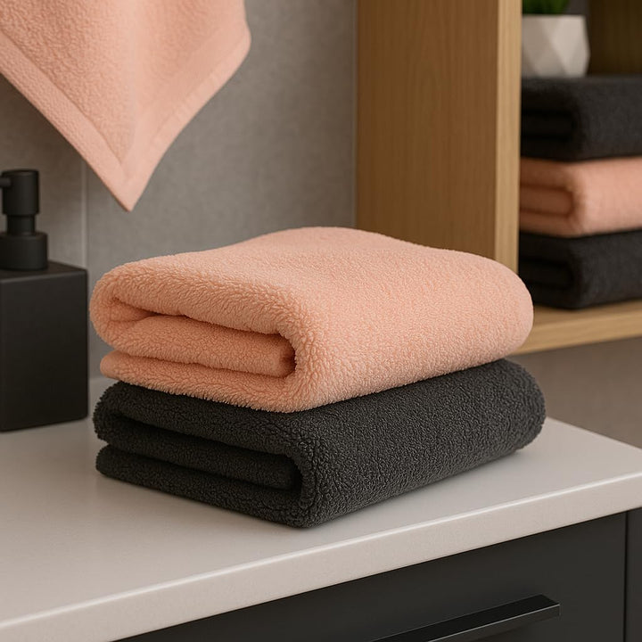 Betz 6 Stück Handtücher Palermo 100% Baumwolle Grösse 50 x 100 cm Handtuch Set Farbe anthrazit und a