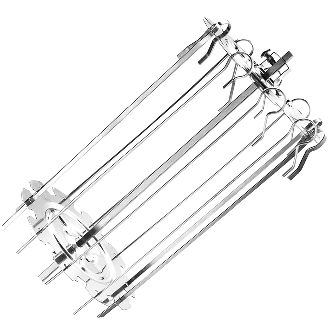 Spiessgestell-Set Edelstahlspiesse Nadelkäfig Kebab Maker Grill Rotierende Fleischgabeln Grillkäfig