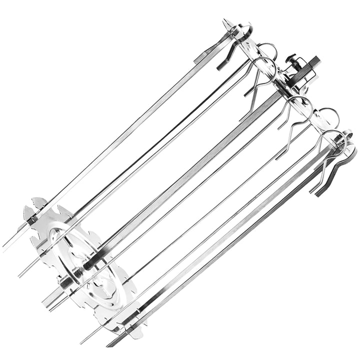 Spiessgestell-Set Edelstahlspiesse Nadelkäfig Kebab Maker Grill Rotierende Fleischgabeln Grillkäfig