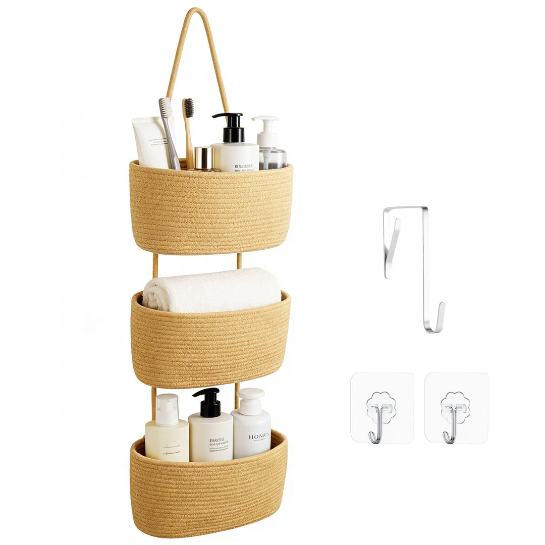 Hängender Organizer, Hängeorganizer Mit Haken, Wand Hängen Tasche Zum3-Tier, Hängeregal Stoff Wand a