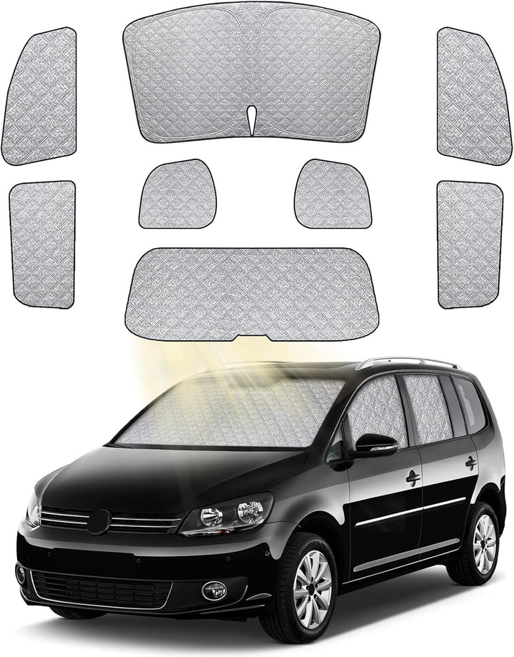 8PCS Sonnenschutz Auto Frontscheibe für VW Touran 5T 2016-2025 | Keine Saugnäpfe Erforderlich, Therm