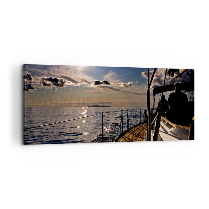 Wandbilder Dekoration Wohnzimmer Kroatien Yacht Segeln Segelboot Panorama Bilder auf Leinwand 120x50