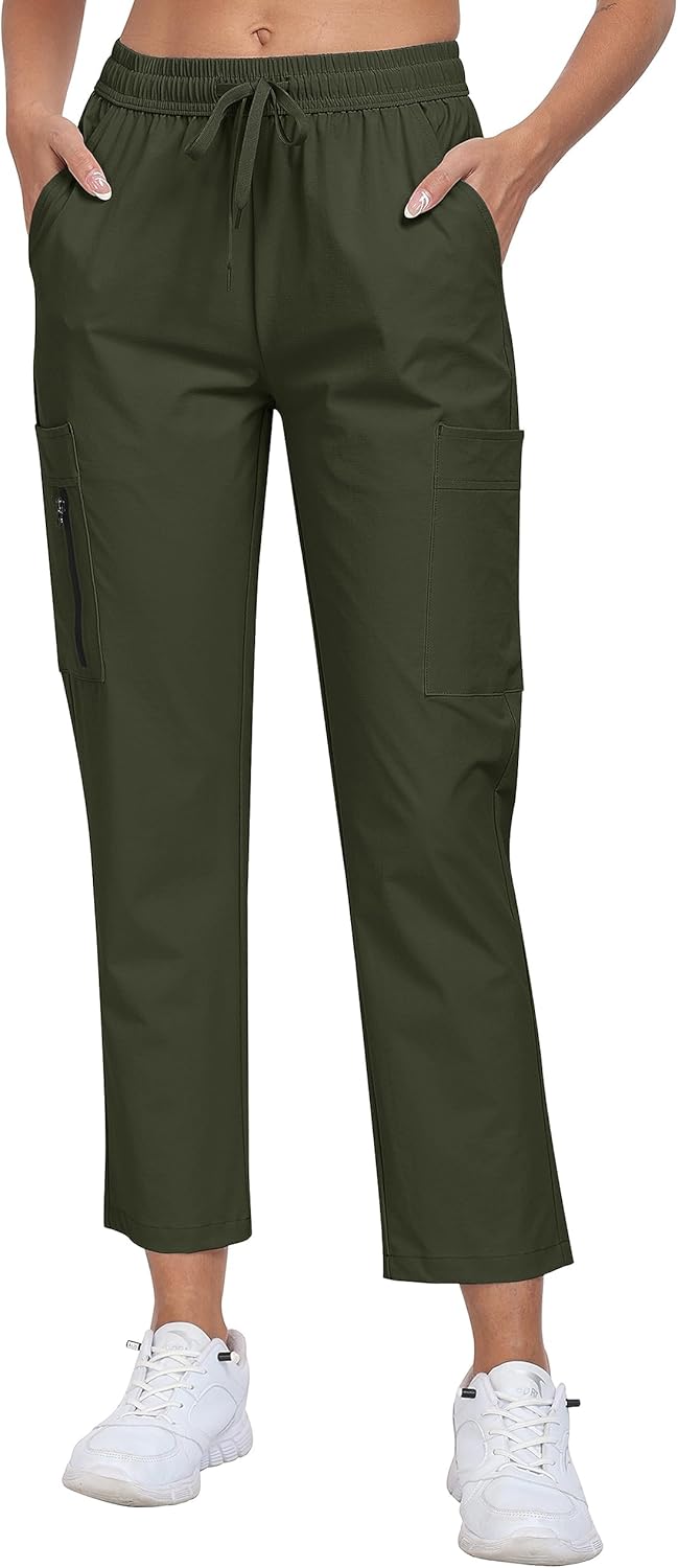 MoFiz Damen Cargohose Leichte Wanderhose Atmungsaktiv Trekkinghose Workout Casual Outdoorhose M Arme