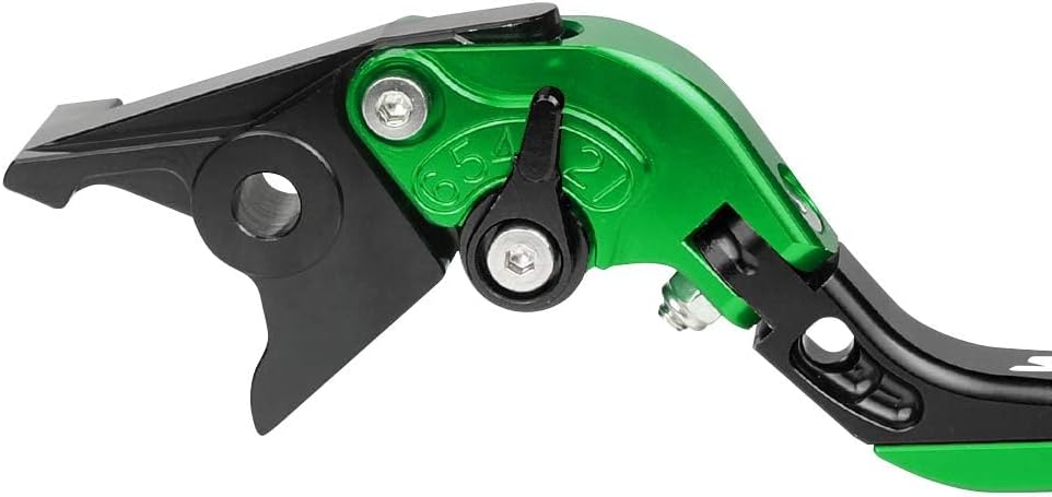 CNC Aluminium Motorrad Einstellbar Faltbar Brems Kupplungshebel für Vulcan S 2015-2020-Grün+Schwarz+