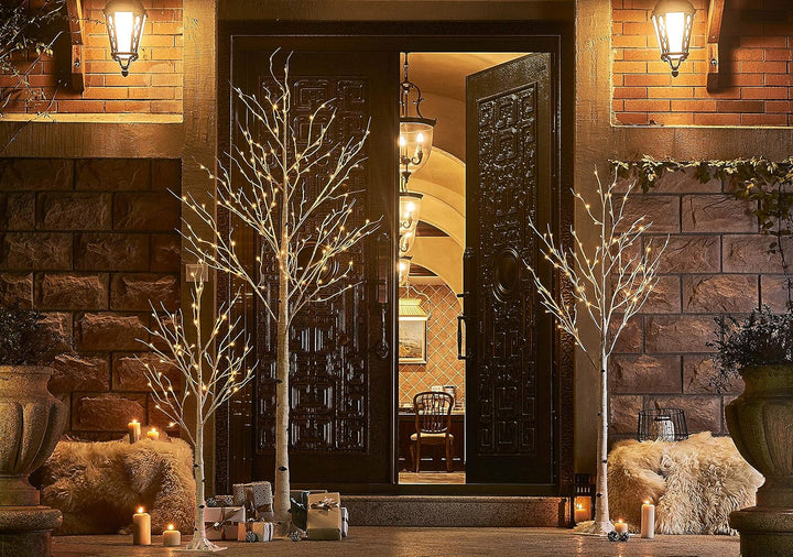 Hairui LED Baum Warmweiss 240LEDs Birke Lichterbaum 240CM Künstlicher Weihnachtsbaum mit Teilweise F